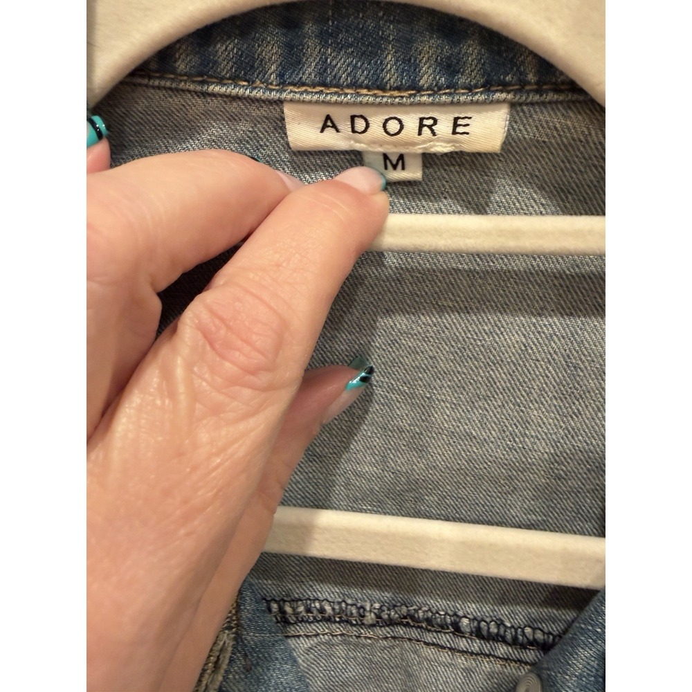 ADORE DENIM JACKET WITH Painted Scene On The Back Of The Jacket Sz M - Picture 4 of 5
